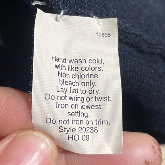 J. Crew Navy Blue Cardigan Wool Blend Sweater with Sequins Size Medium - Picture 7 of 7